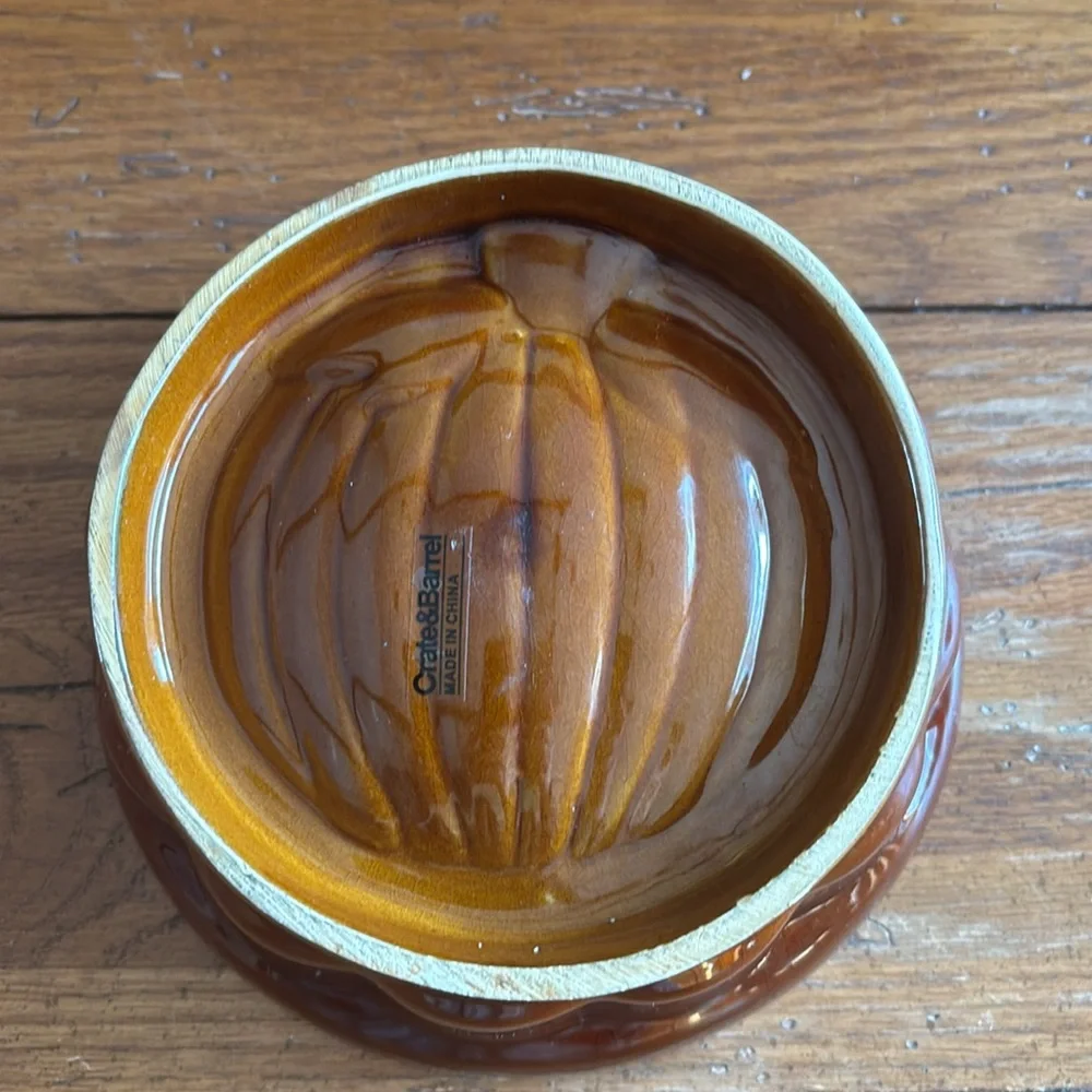 Crate & Barrel Ceramic Pumpkin Bowl Mold